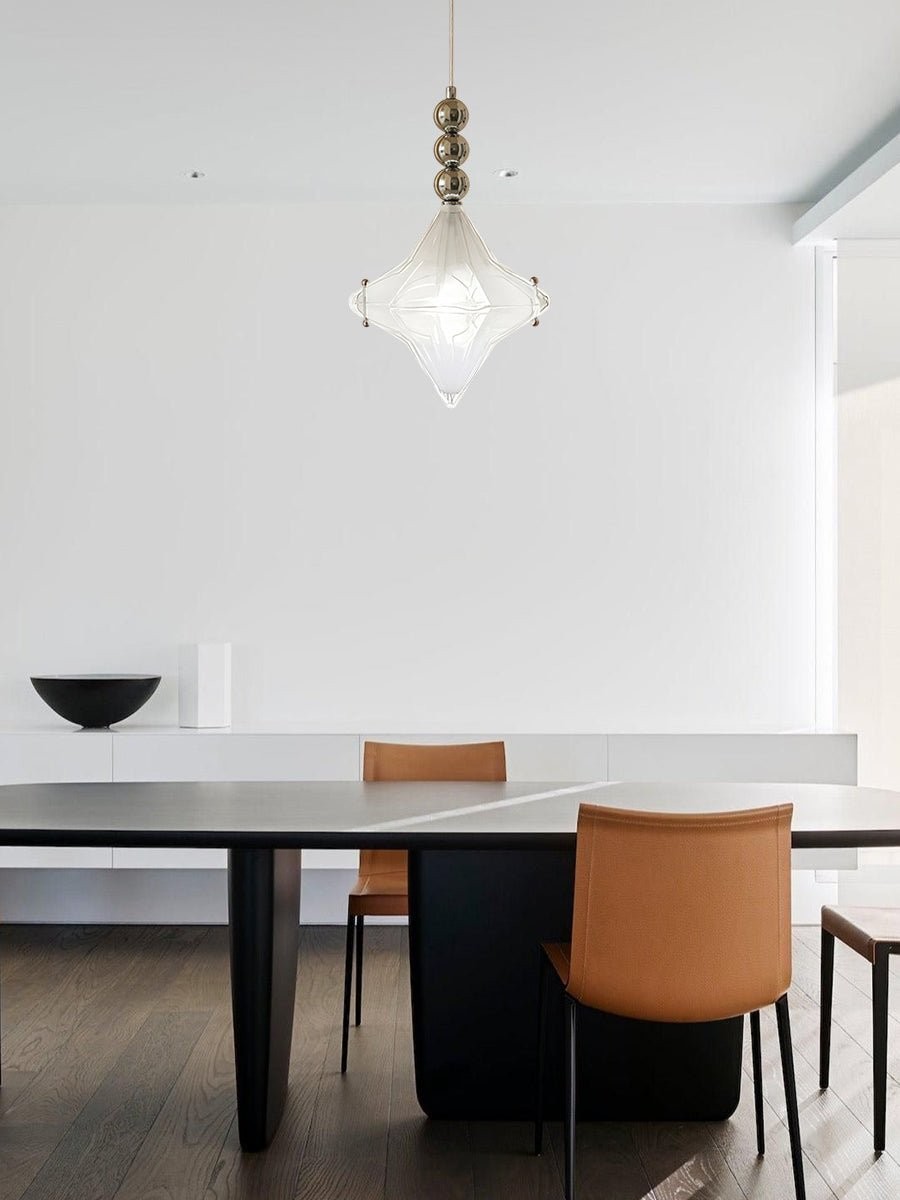 Art Deco Astris Elara Star hanglamp - hanglamp van matglas met geometrische stijl HL1792