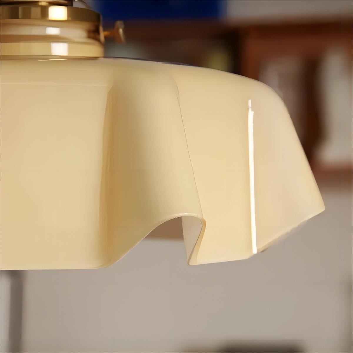 Retro Glazen Bloem Crème Hanglamp HL183