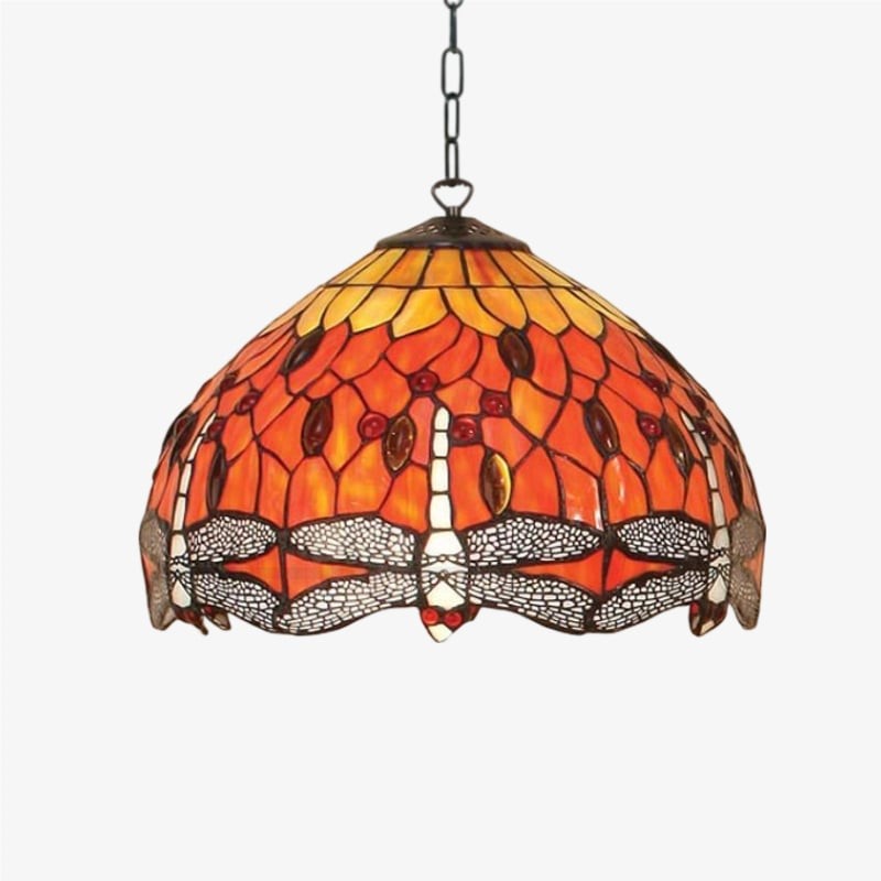 TF Dragonfly Tiffany hanglamp - Art Nouveau hanglamp met glas-in-lood voor de woonkamer HL2045