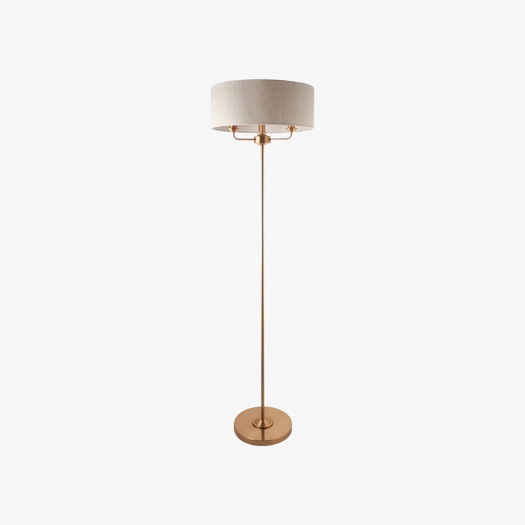 Tela Drum Shade vloerlamp - Moderne stoffen staande lamp voor thuis of op kantoor HL2241
