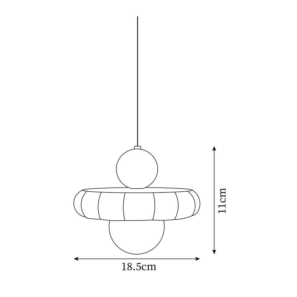 Crèmekleurige stijl lange lijn pompoen textuur hanglamp HL504