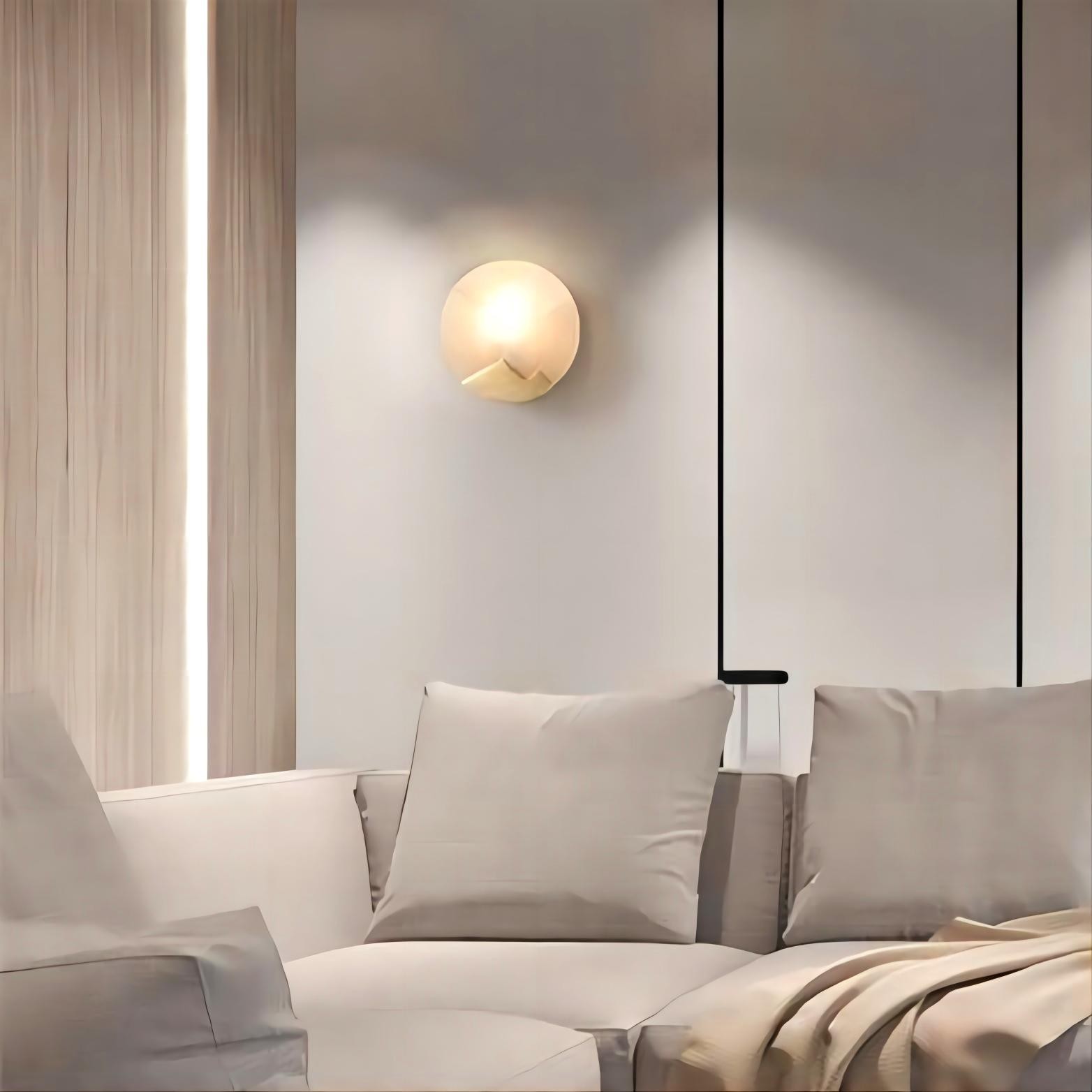Zuiver Koper Marmeren Maan Wandlamp HL57