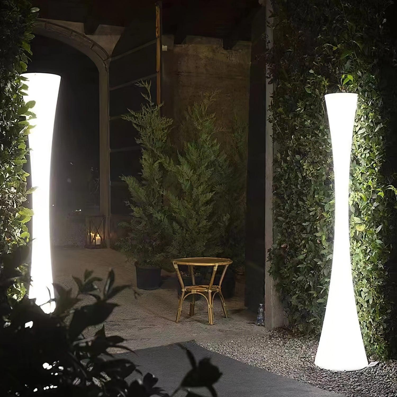 Romantische eenvoudige witte kolomvloerlamp HL997