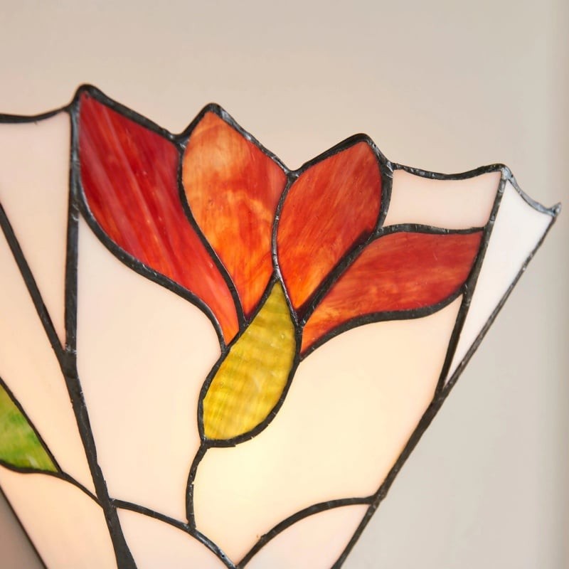 TF Botanica Wandlamp met glas-in-lood bloemenmotief - Wandlamp voor hal en slaapkamer HL2021