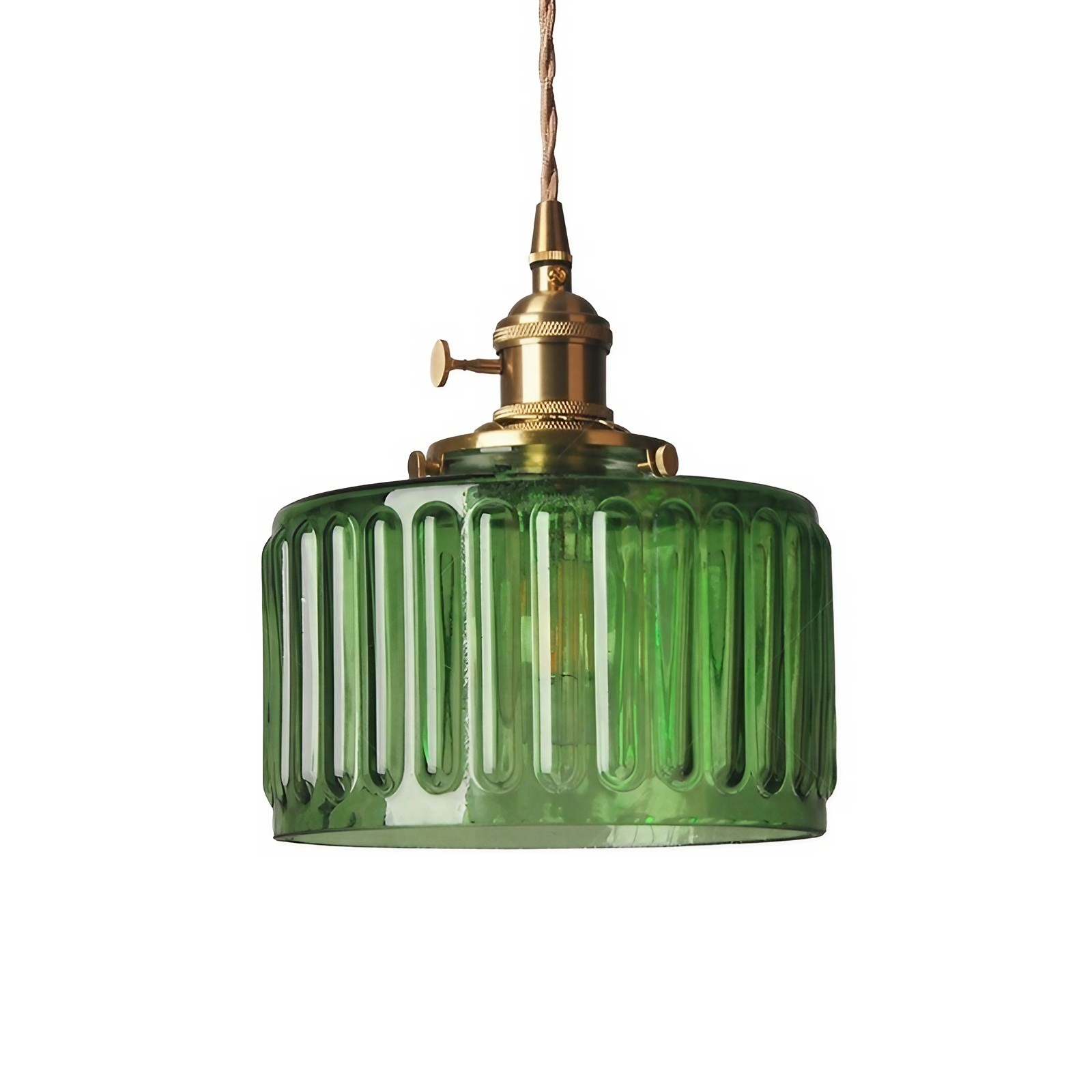 Retro Korte Cilinder Golvende Glazen Hanglamp HL315