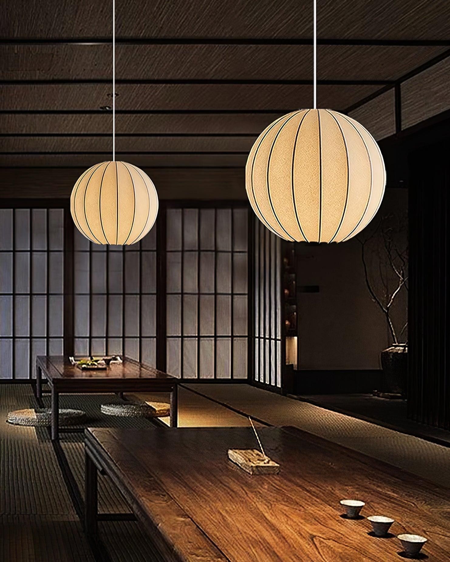 Creatieve Japanse minimalistische zijden hanglamp voor restaurant HL564