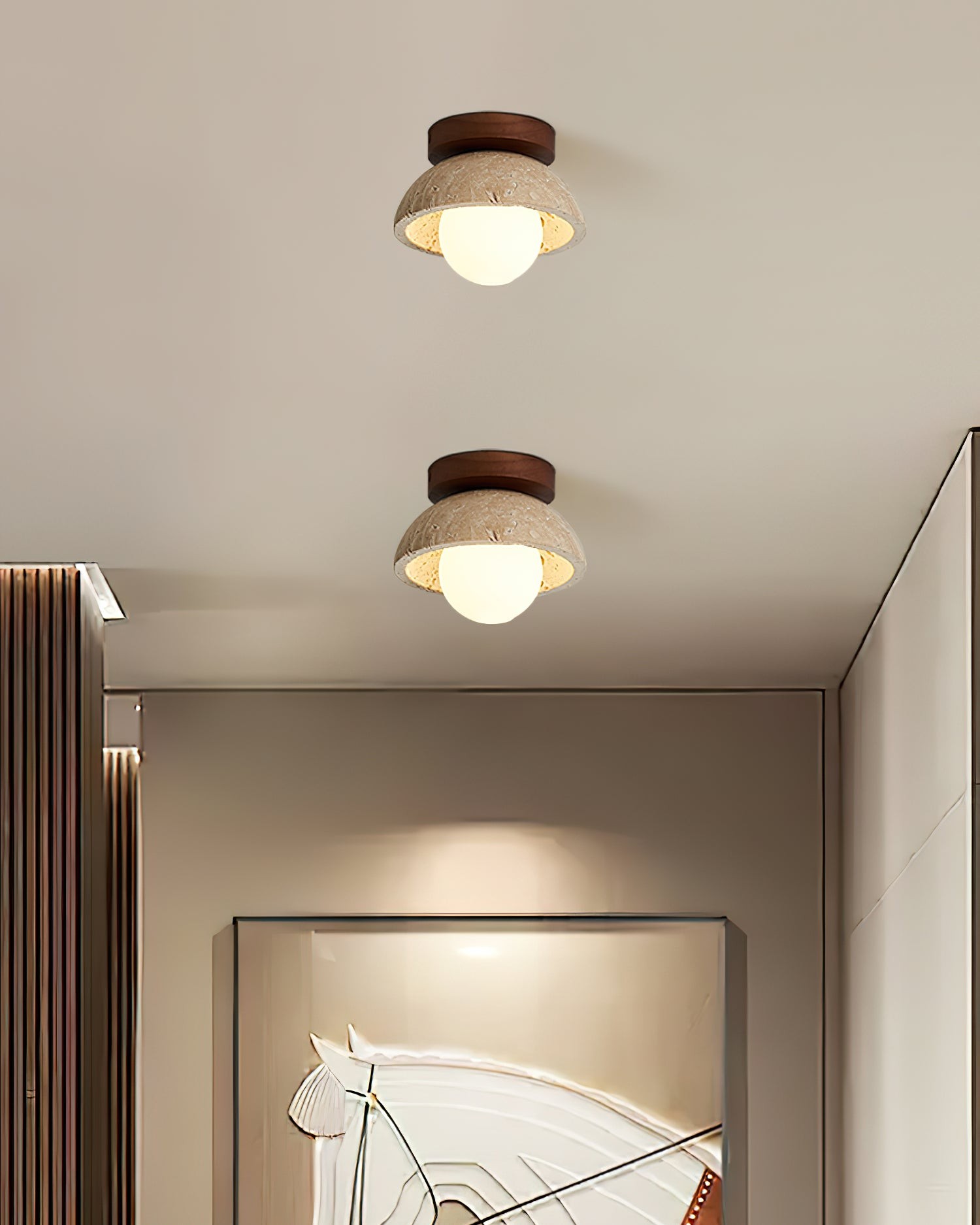 Wabi-Sabi-stijl Travertijn Plafondlamp HL817