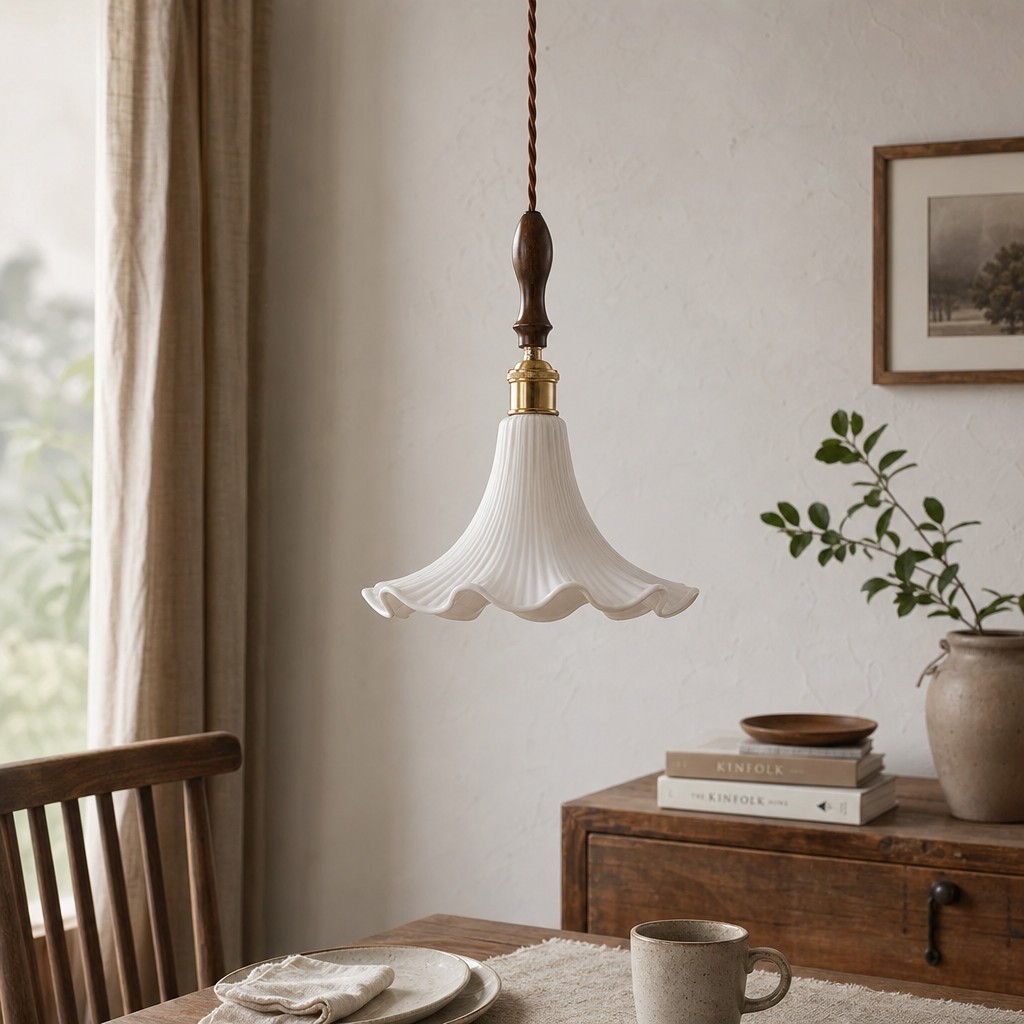 Cazelle Franse Vintage Bloemen Hanglamp - Retro Bloemen Hanglamp voor Slaapkamer en Hal HL3590