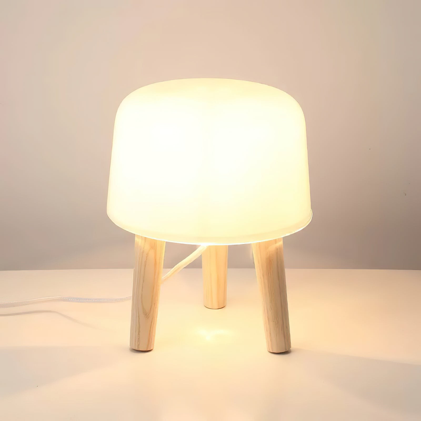 Nordic Wood Decoratieve Glazen Tafellamp Voor Slaapkamer HL709