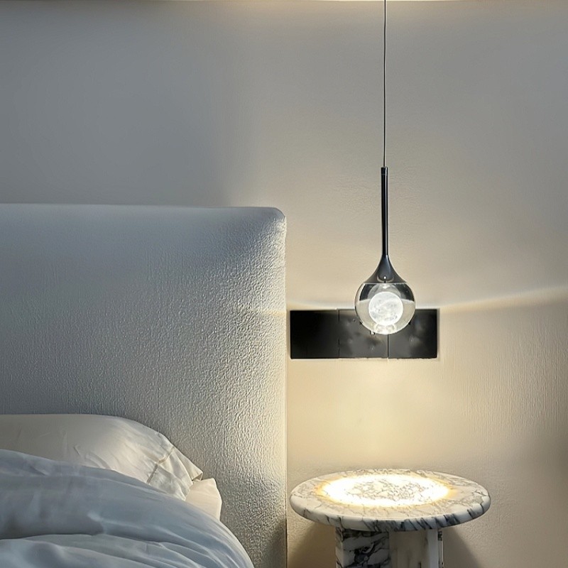Nordic Crystal Moon Ronde Heldere Glazen Kunst Hanglamp HL923