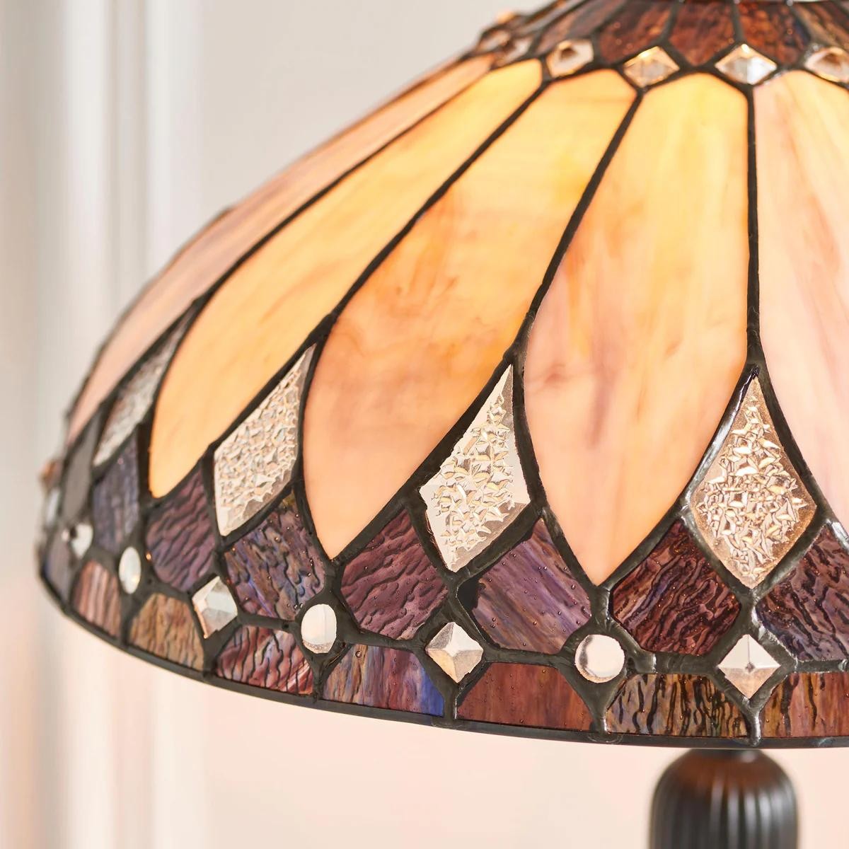 TF Brooklyn Tiffany Lamp Glas-in-lood Mozaïek Tafellamp - Klassieke Art Deco Stijl voor de Woonkamer HL2220