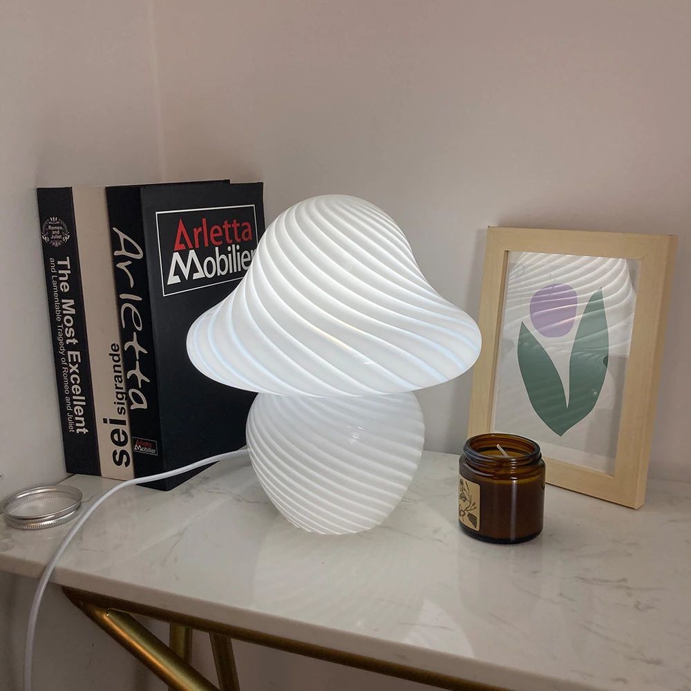 Mushroom LED Nachtlampjes Glazen Tafellamp HL25