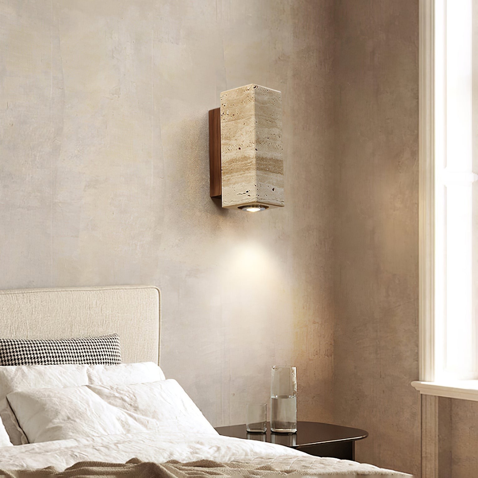 Vintage Marmeren Travertijn Wandlamp HL380
