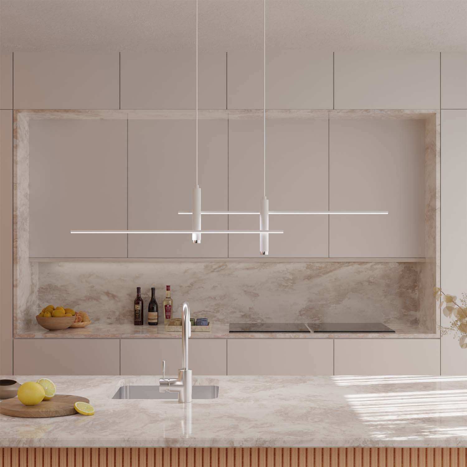 Moderne meerlaagse lineaire dimbare hanglamp HL150