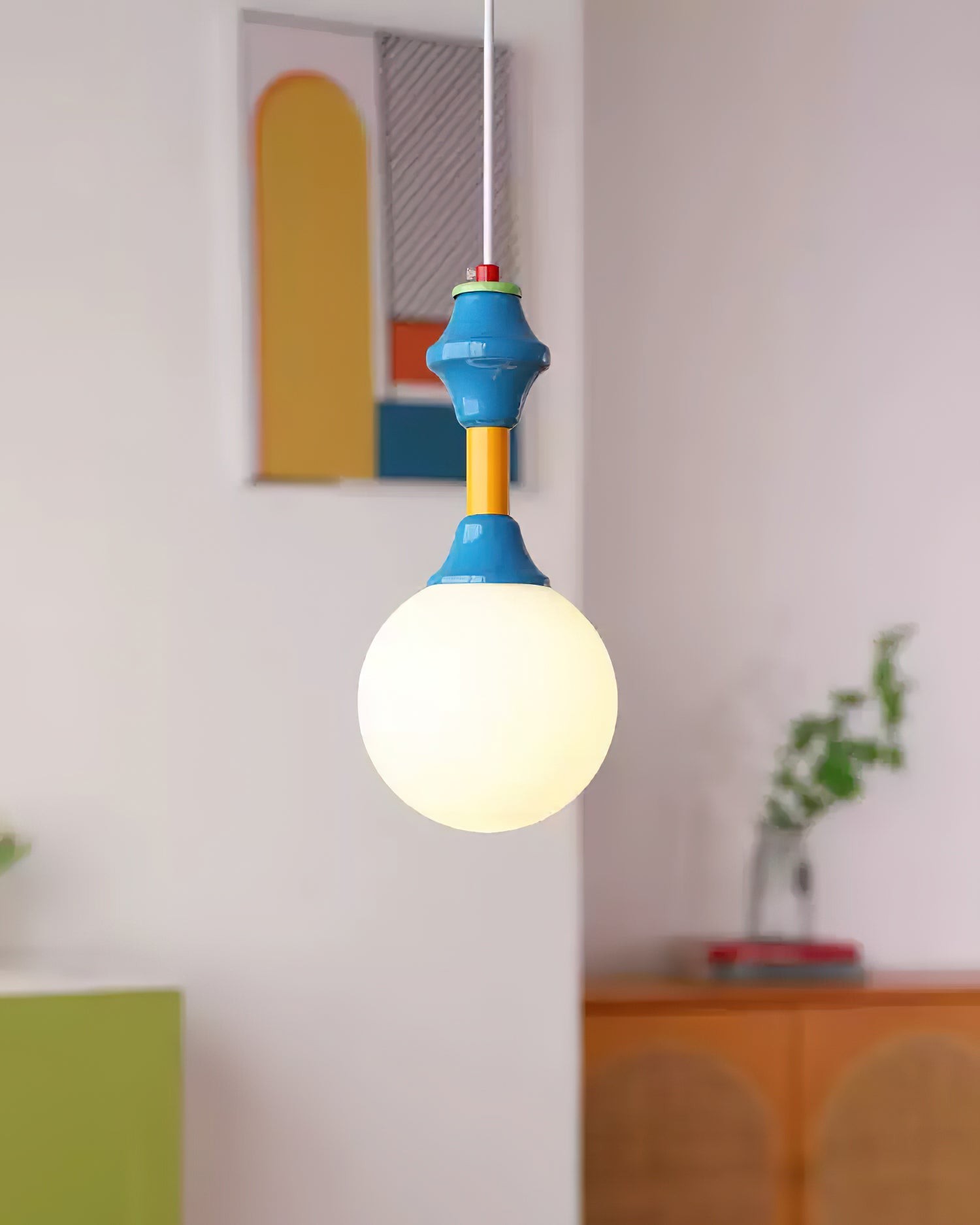 Franse blauw-witte sfeer hanglamp HL907