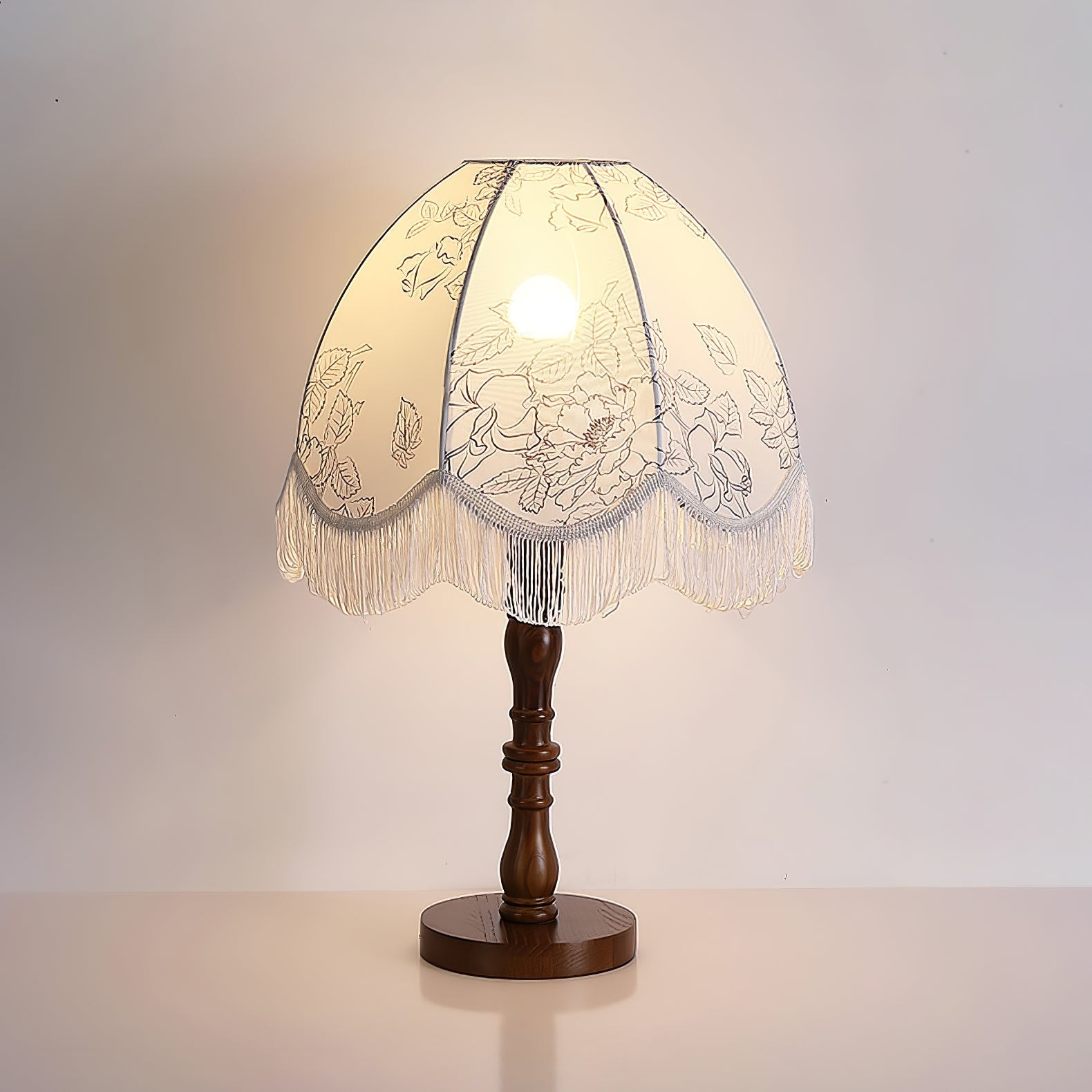 Luxe bedrukte kwast tafellamp HL802