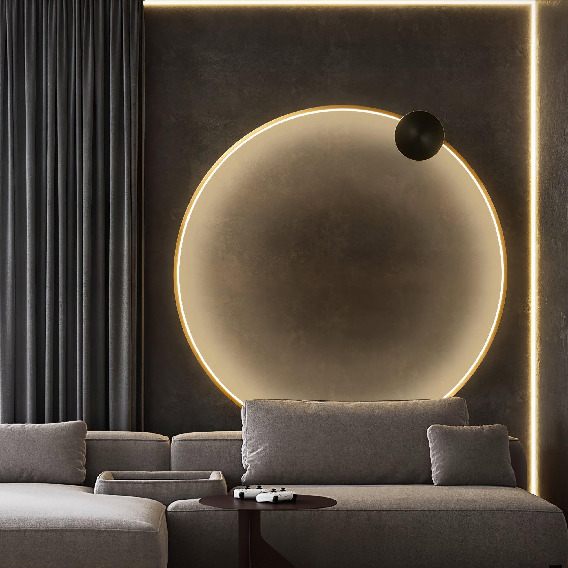 Minimalistische creatieve eenvoudige messing ronde LED-wandlamp HL776
