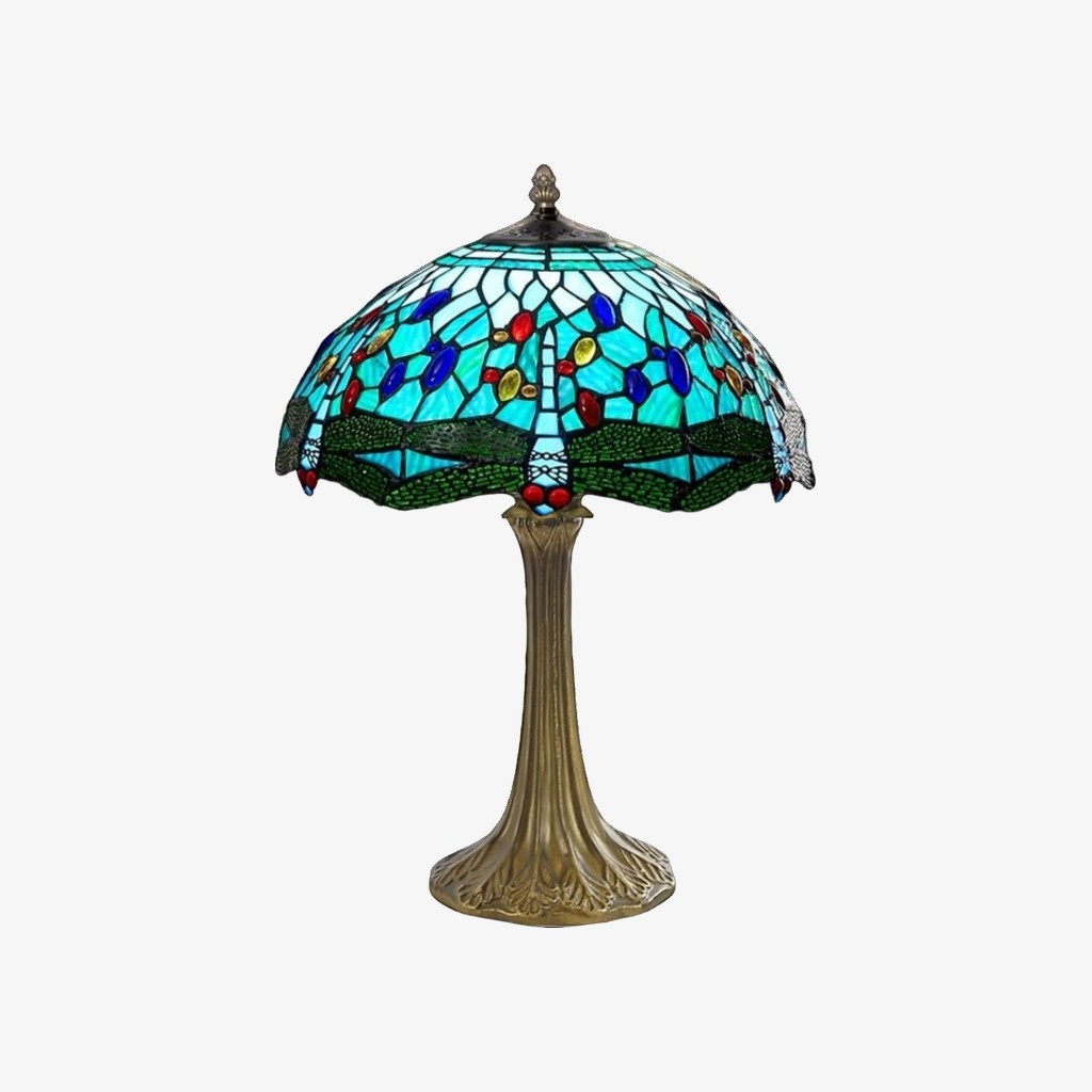 TF Dragonfly Tafellamp - Vintage glas-in-lood voor woonkamer en slaapkamer HL2140