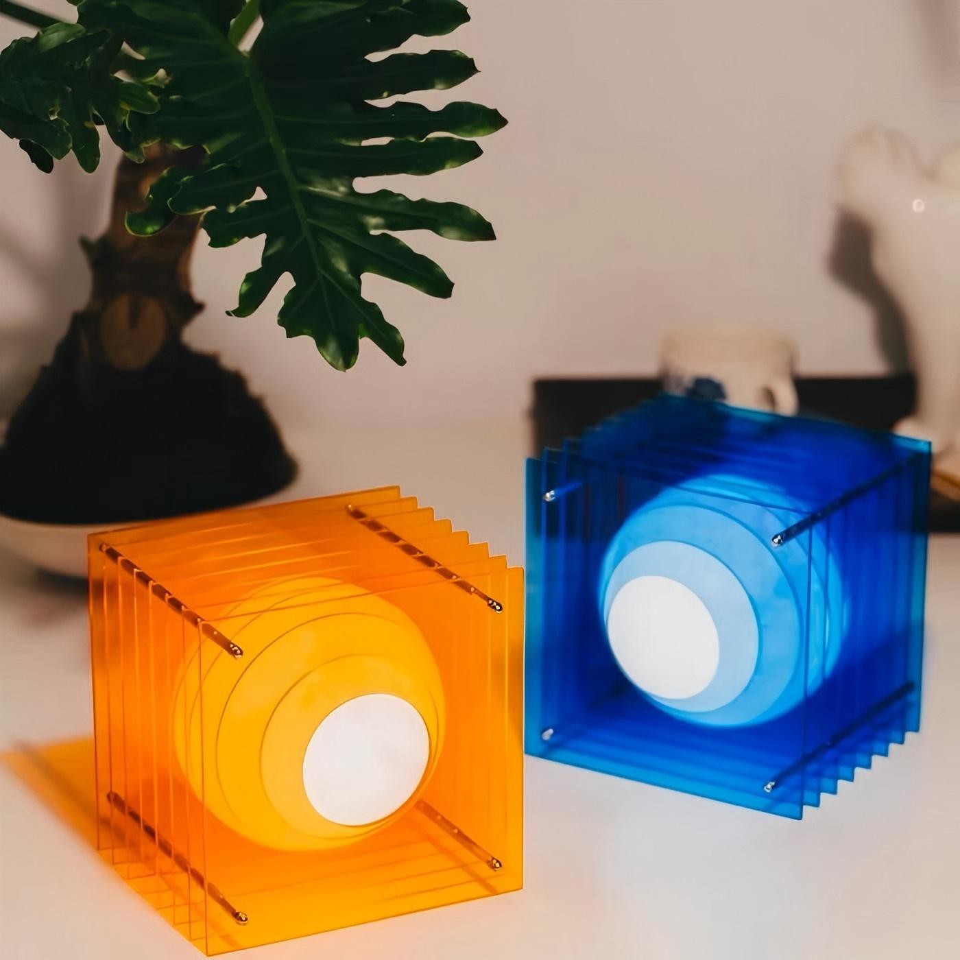 Maanvormige geometrische kubus tafellamp - Sfeervolle lichtbol HL1831