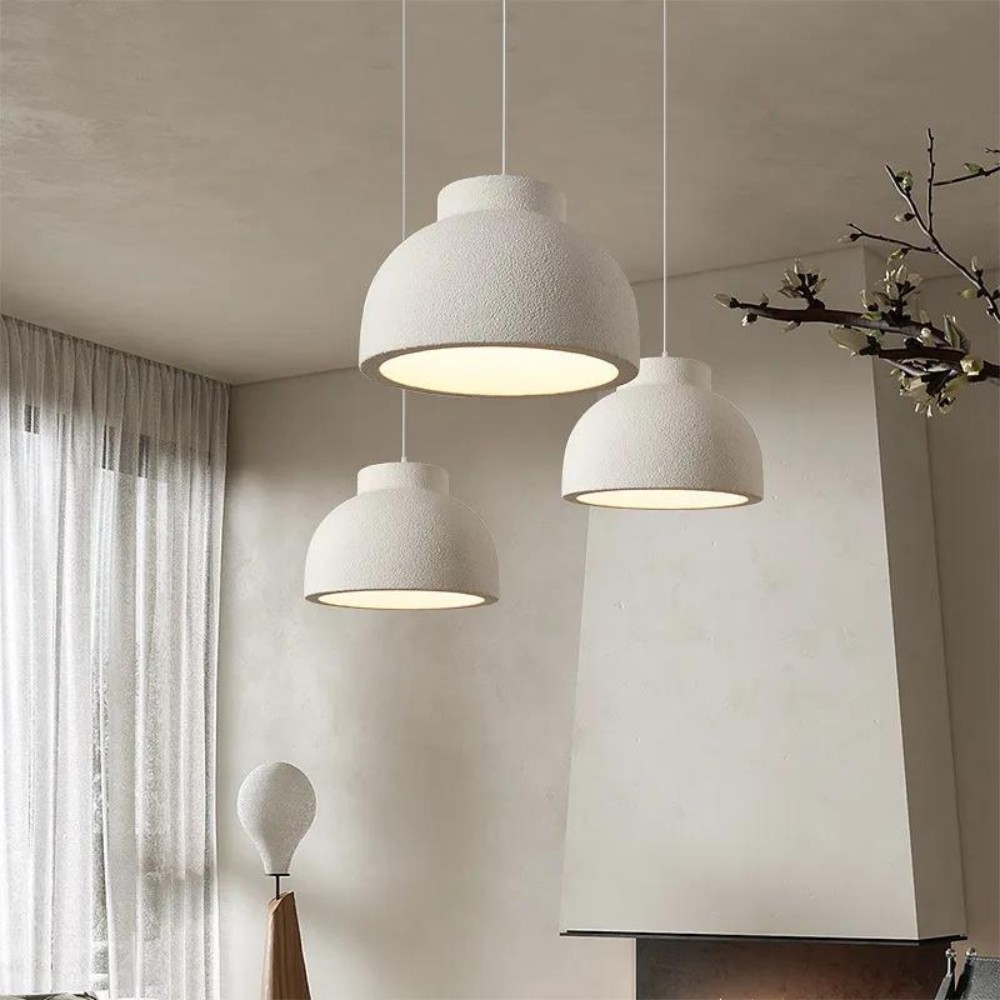 Minimalistische hanglamp van polystyreen met Nordic Bowl-design HL3382