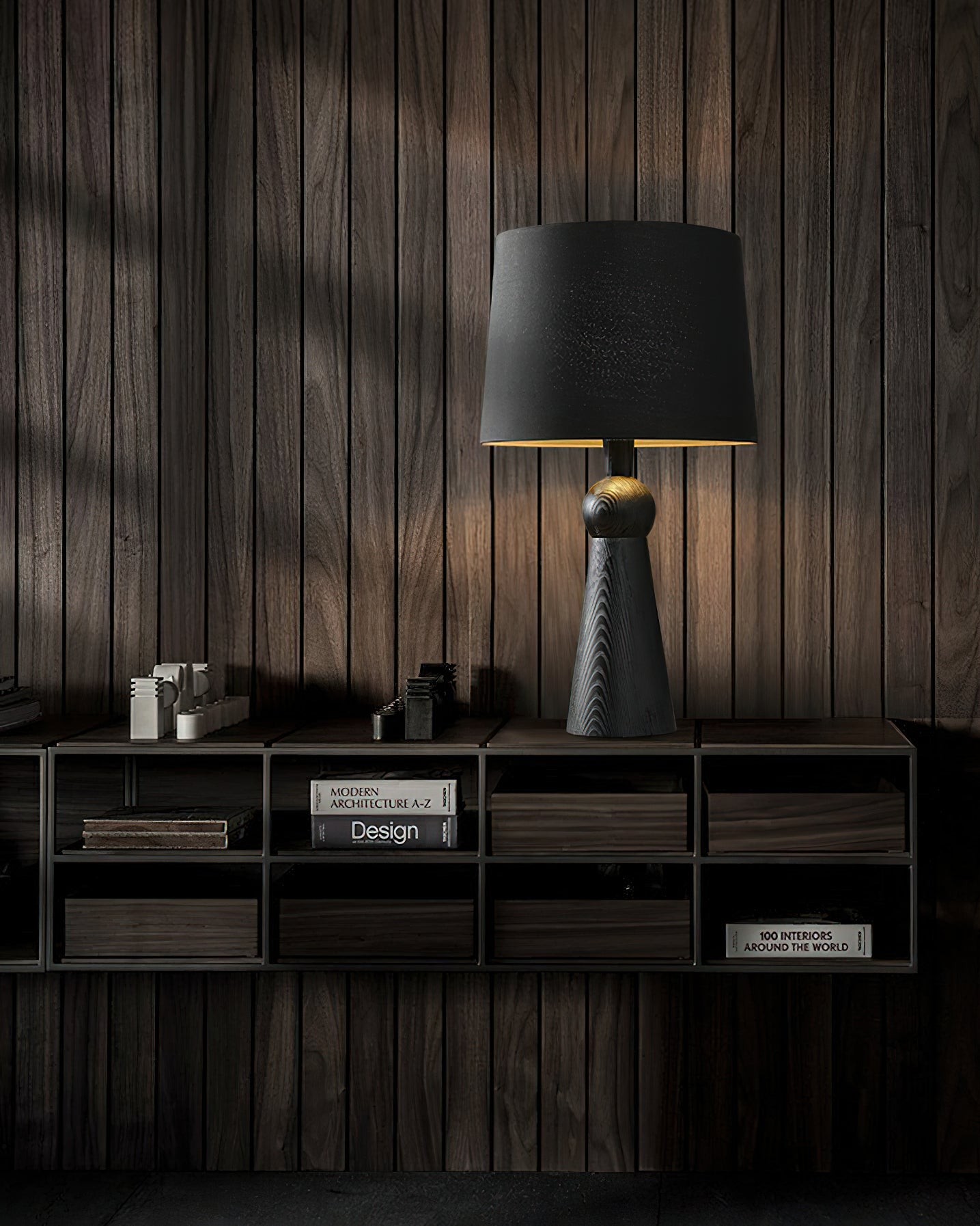 Nordic Retro Massief Houten Stoffen Tafellamp HL372