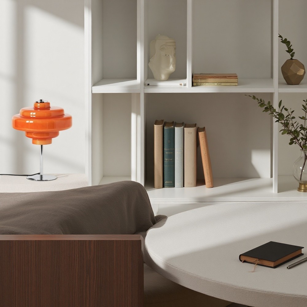 Koloro Meerlaagse Bauhaus Glazen Tafellamp - Kleurrijk Nachtlampje voor de Slaapkamer HL1333