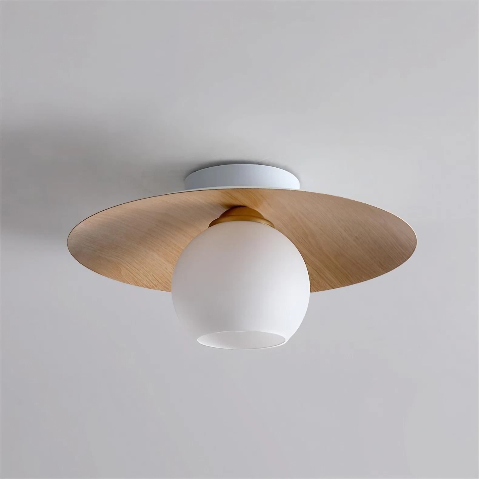 Scandinavische Glazen Geribbelde Bol Plafondlamp HL12