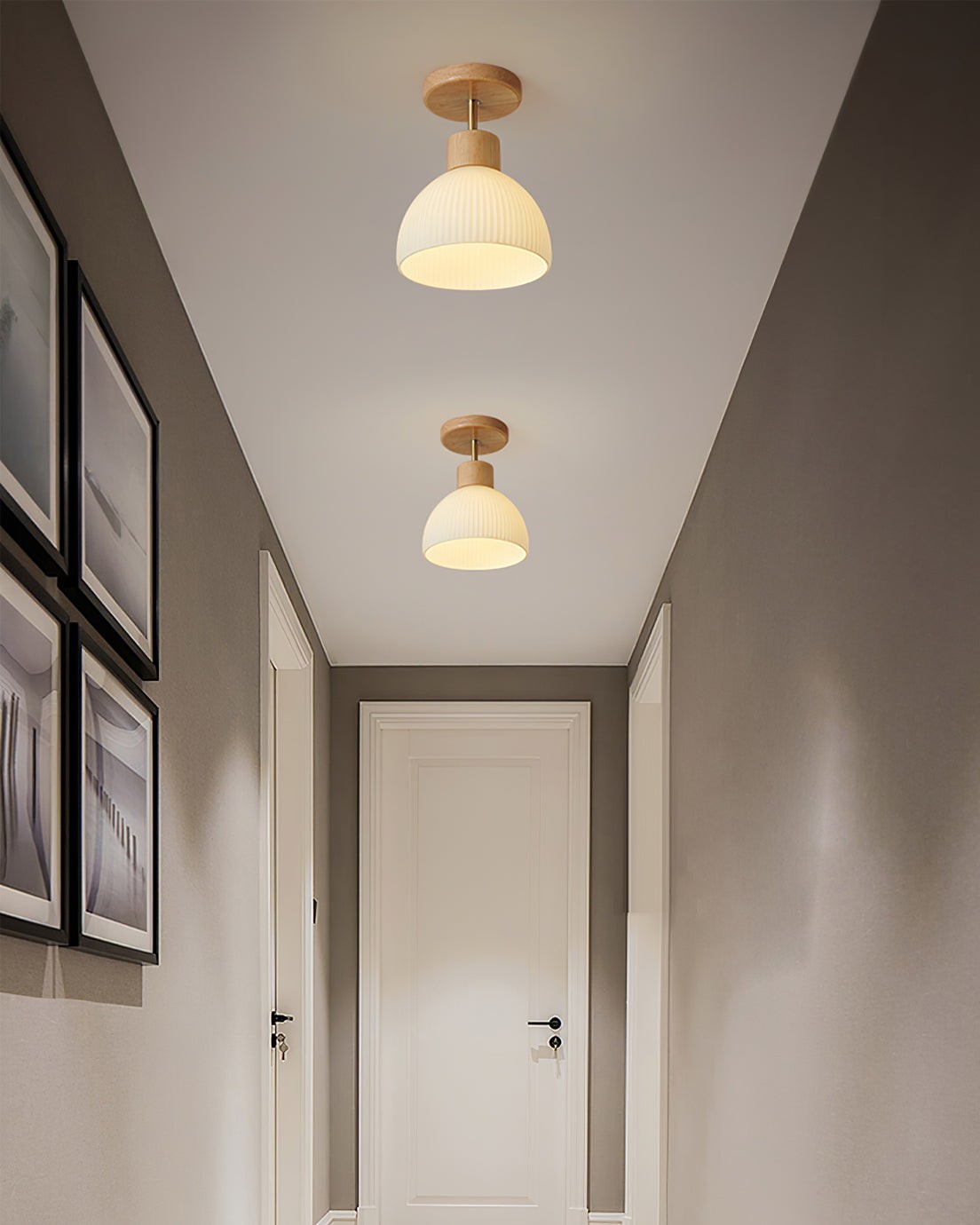LED-plafondlamp in Scandinavische houtstijl HL387
