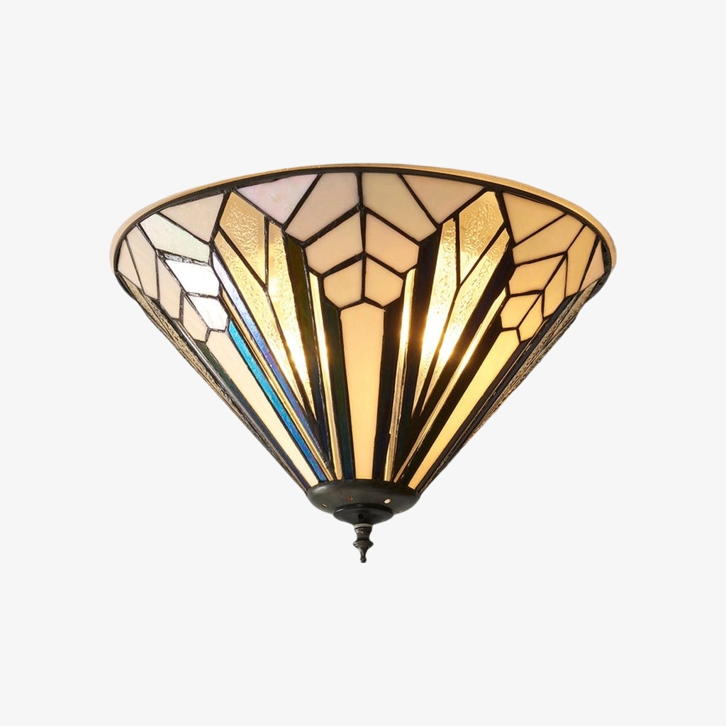 TF Astoria Modern Deco plafondlamp met getextureerd glas - Elegante woonlamp HL2244