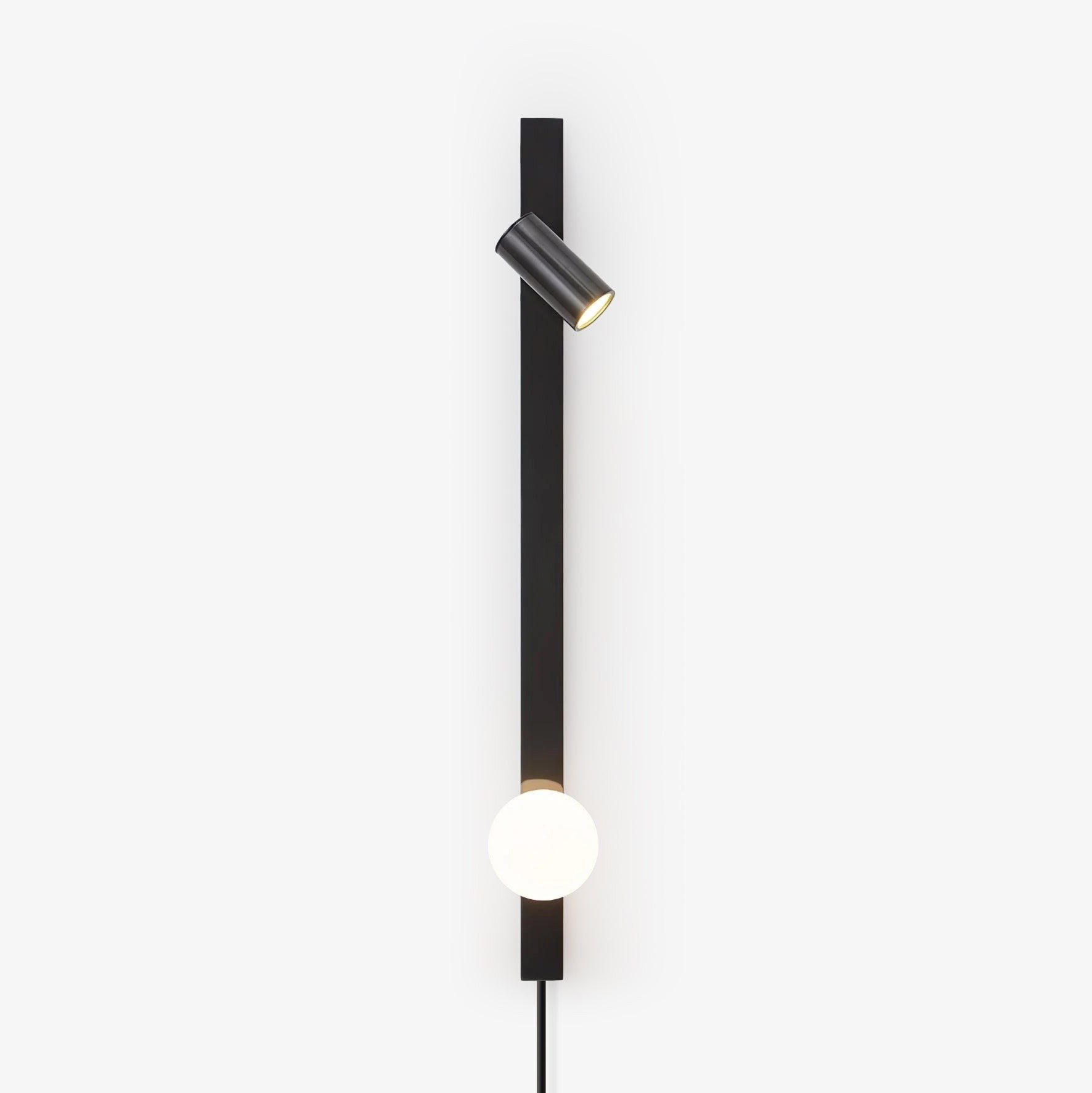 Moderne zwarte lineaire wandlamp met lange arm HL1123