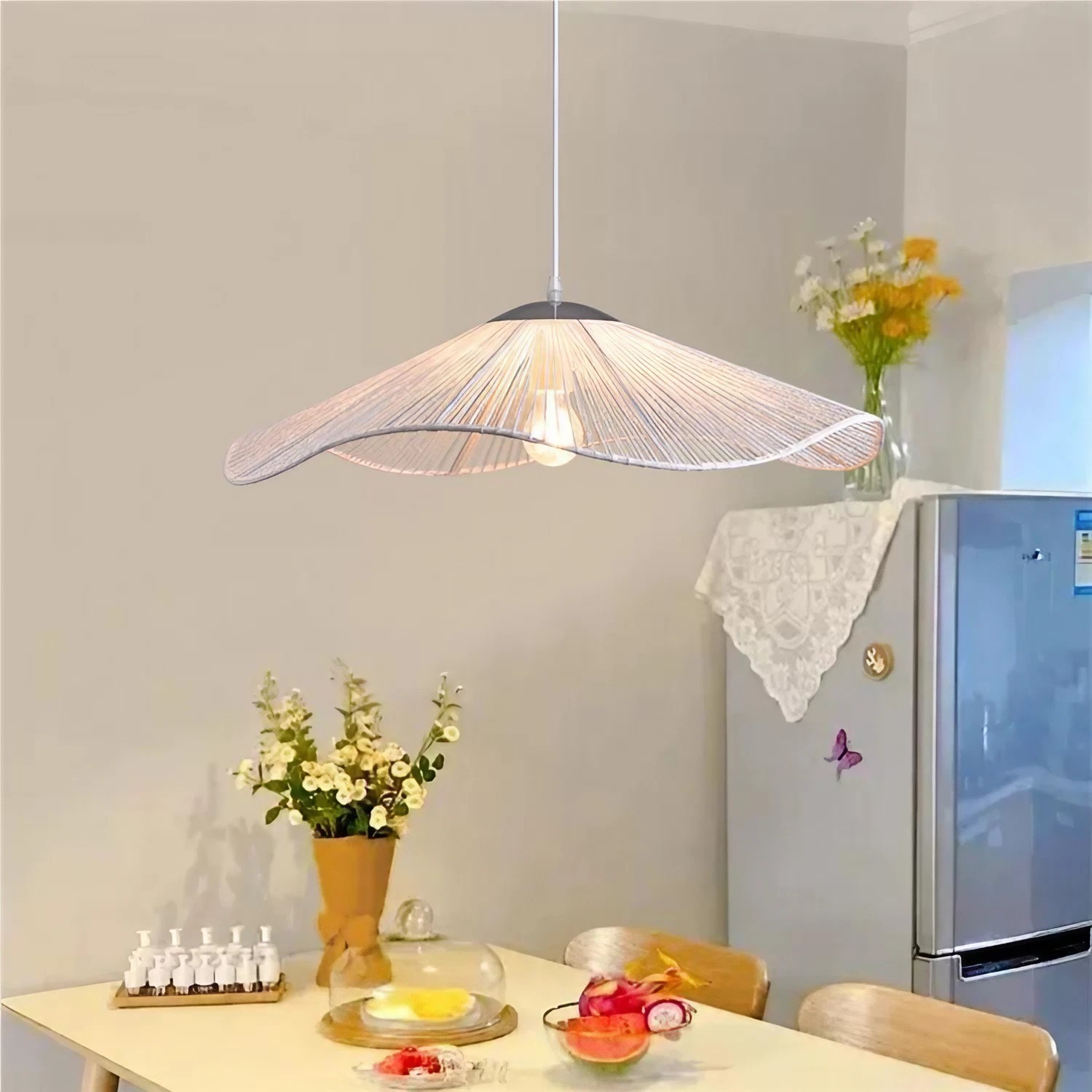 Creatieve Strohoed Lotusblad Hanglamp HL218