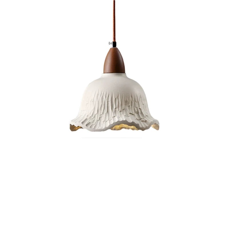 Crèmekleurige retro cementen bloemen hanglamp HL1312