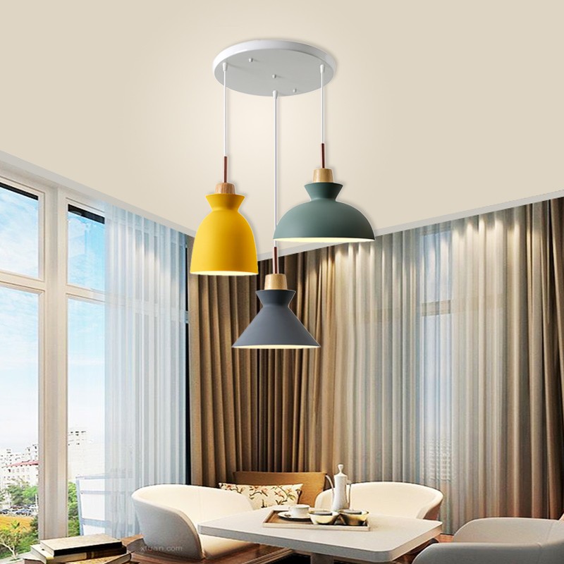 Scandinavische MULTI Metaal Hout Macaroon Hanglamp voor Keuken HL88