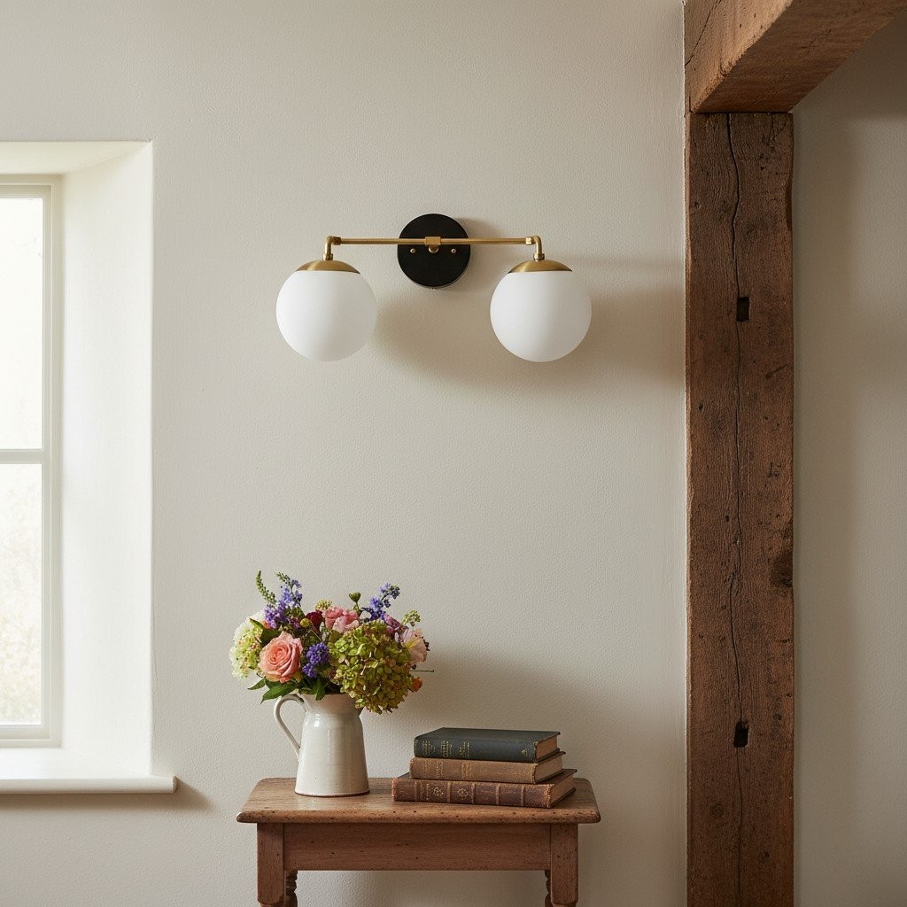Glorica Glazen Wandlamp - Moderne Vintage Badkamerlamp HL1738