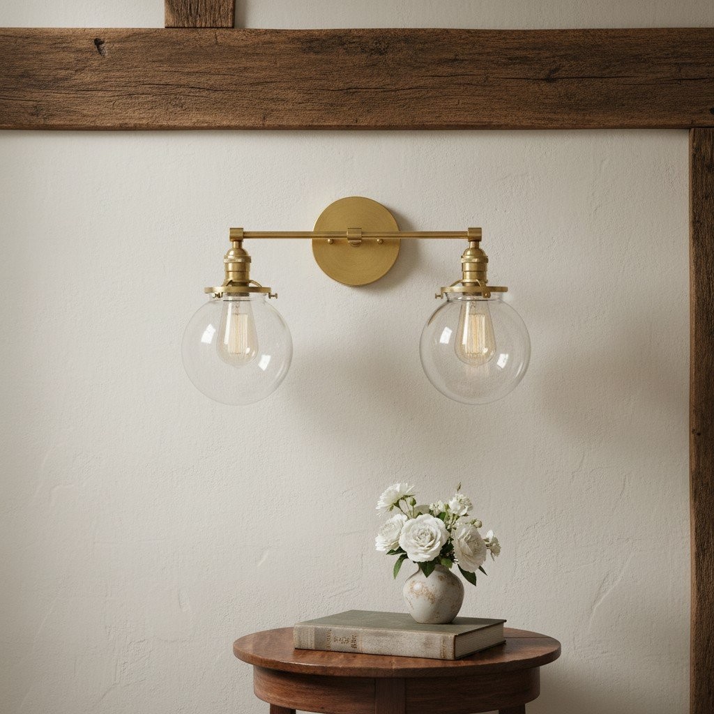 Lumio Globe glazen bol wastafellamp - moderne badkamerlamp met twee lampen HL1671