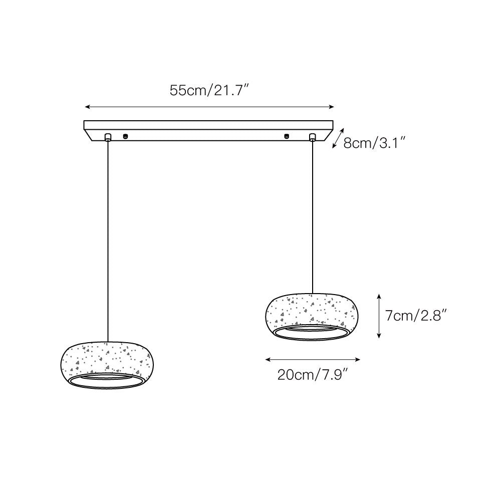 Travertin trommelvormige hanglamp HL3161