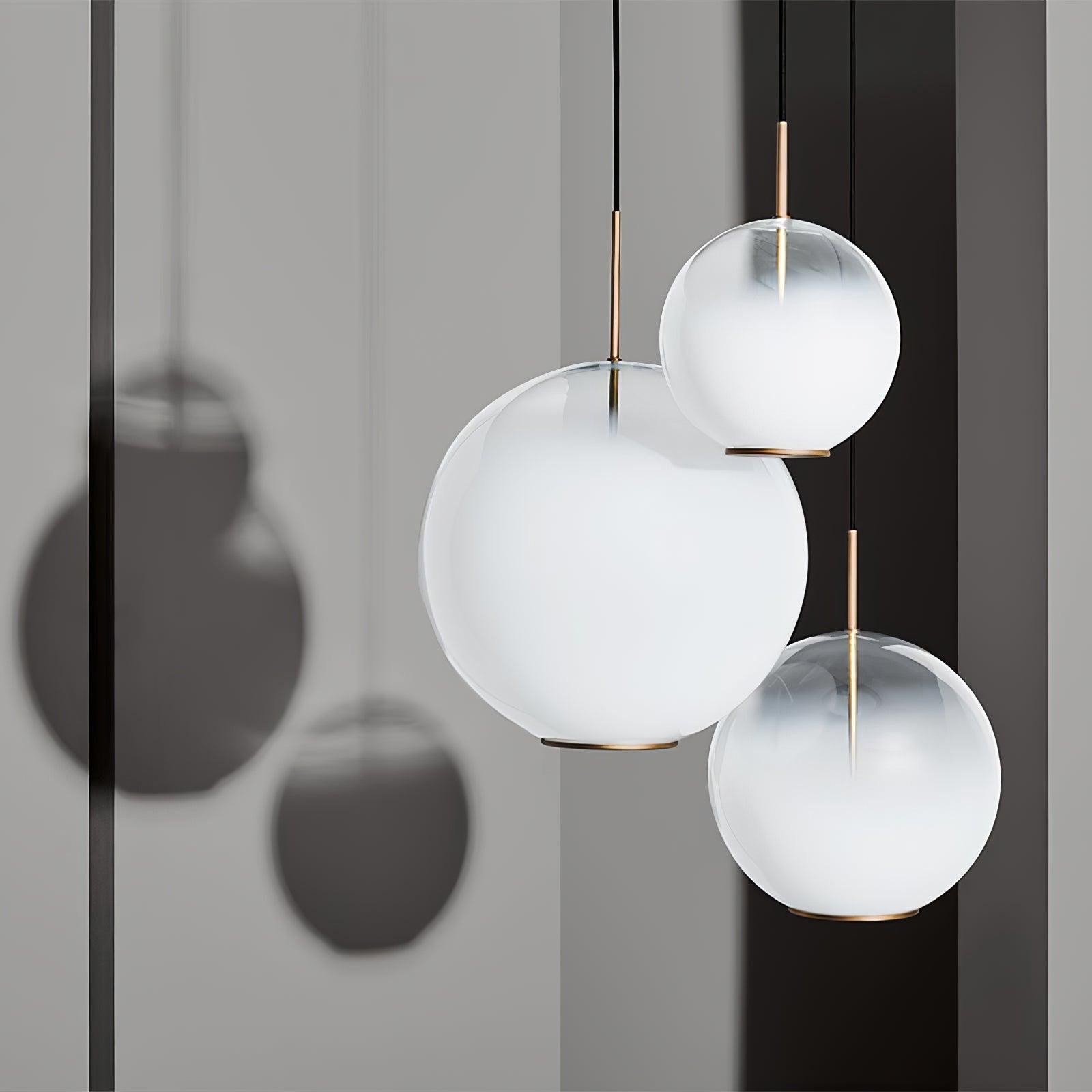 Eenvoudige bolvormige druppelvormige glazen hanglamp HL888