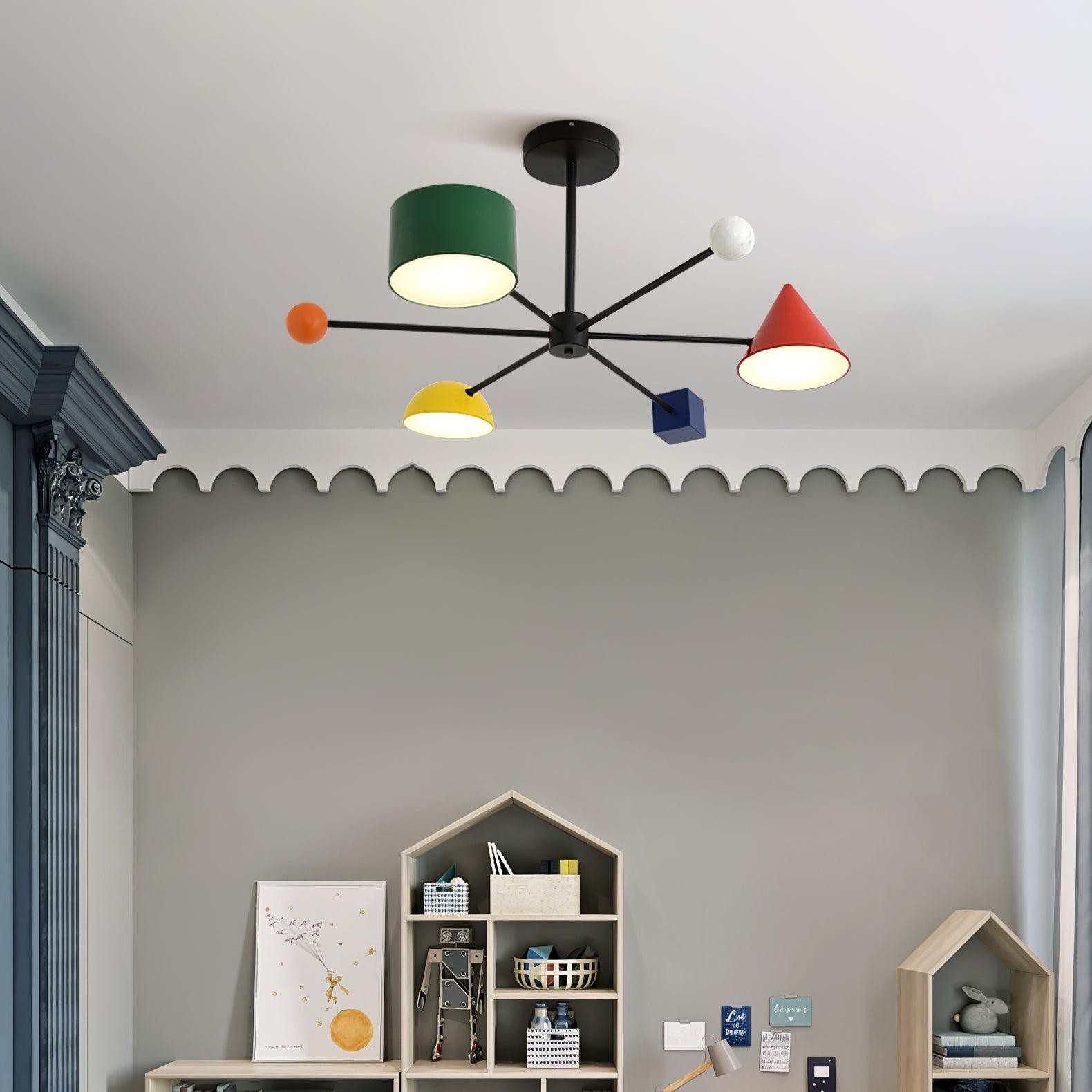 Geometrische kleurrijke plafondlamp HL525