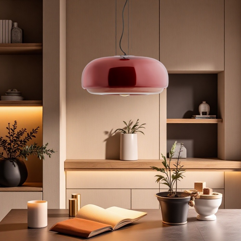 Clinco Macaron Hanglamp met Glas-in-lood - Moderne Hanglamp voor Eetkamer en Slaapkamer HL1098