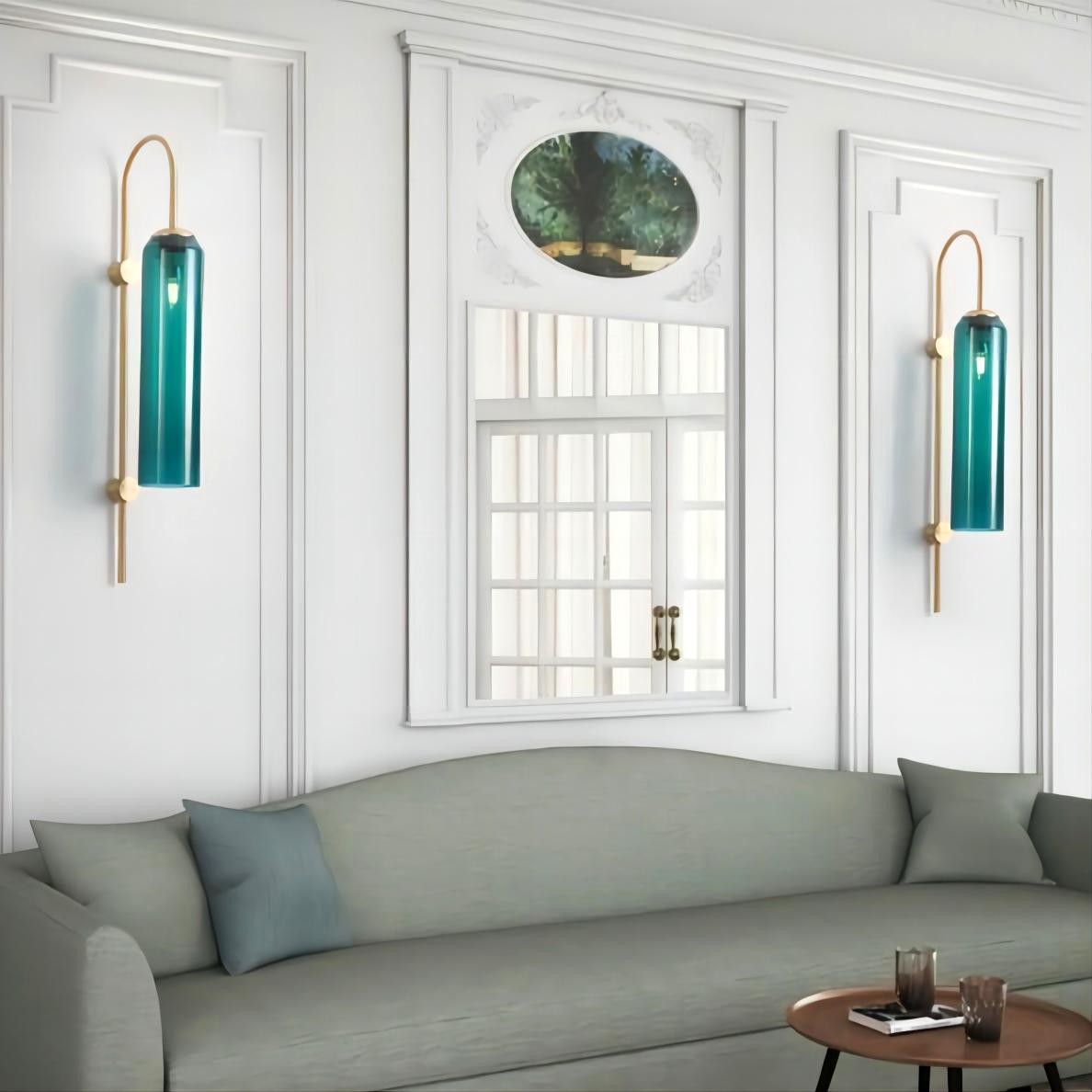 Glazen Float Glide Cilindrische Wandlamp voor Slaapkamer