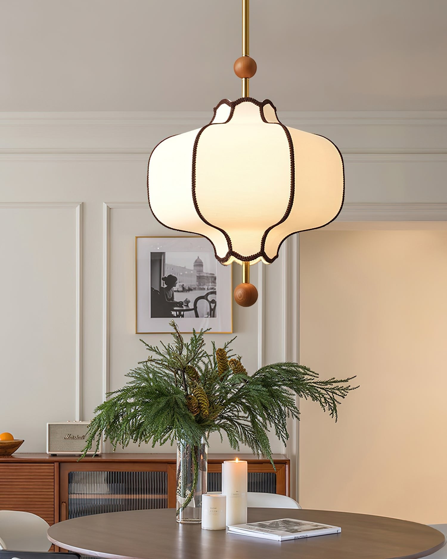 Vintage hanglamp van getextureerd textiel HL570