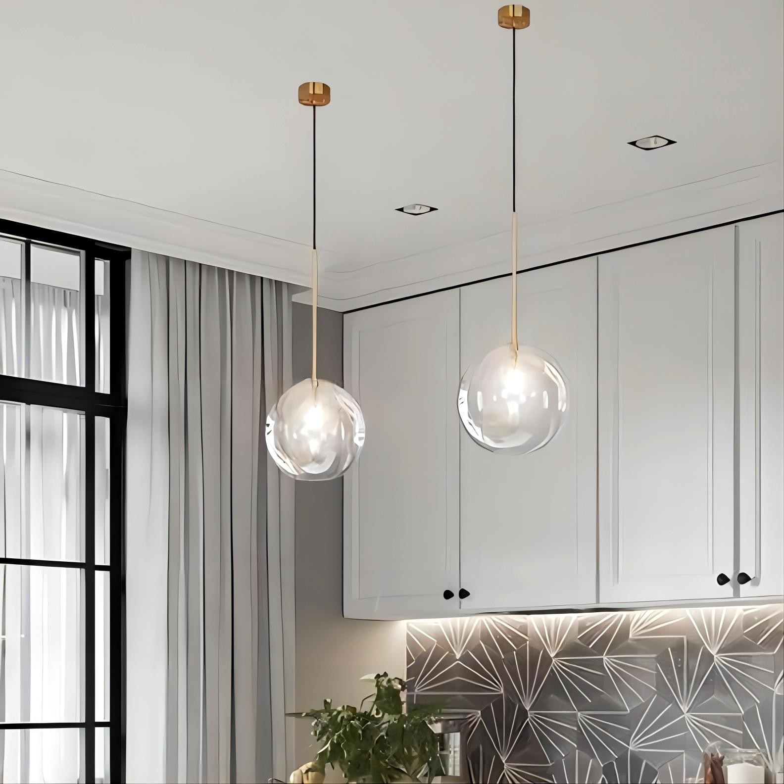 Glazen bollen hanglamp