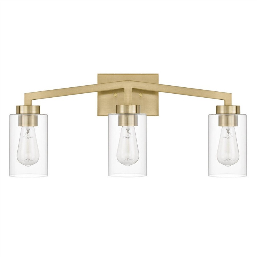 Industriële messing cilindrische glazen wandlamp HL237