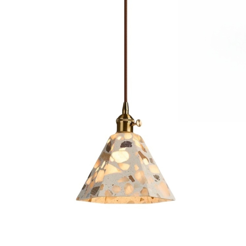 Natuurlijke Wabi-sabi Doorschijnende Terrazzo Hanglamp HL1003