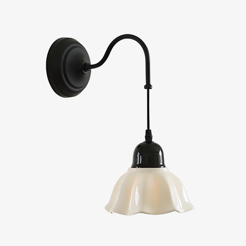 Cazelle Vintage Wandlamp met Bloemenmotief - Artistieke wandlamp met bloemendesign voor slaapkamer en hal HL3588