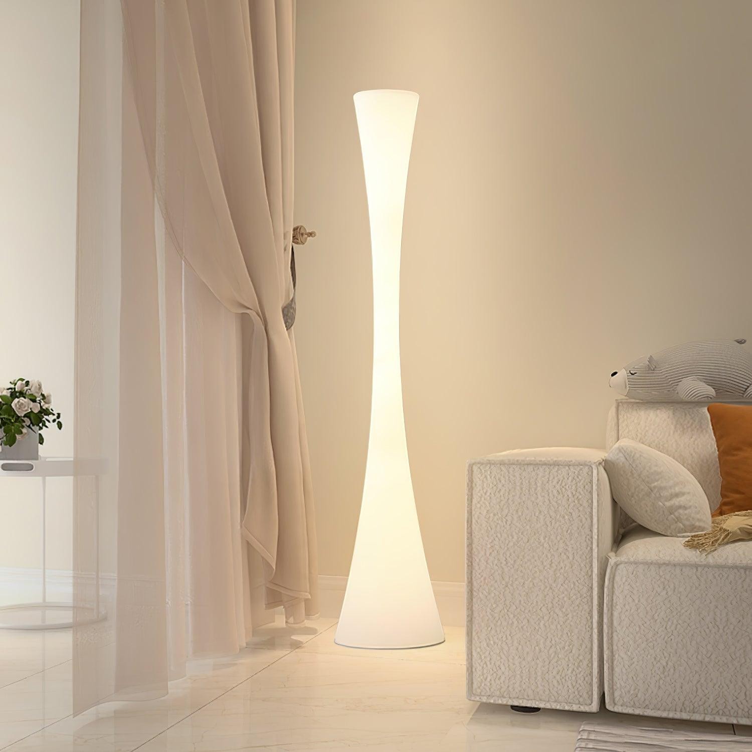 Romantische eenvoudige witte kolomvloerlamp HL997