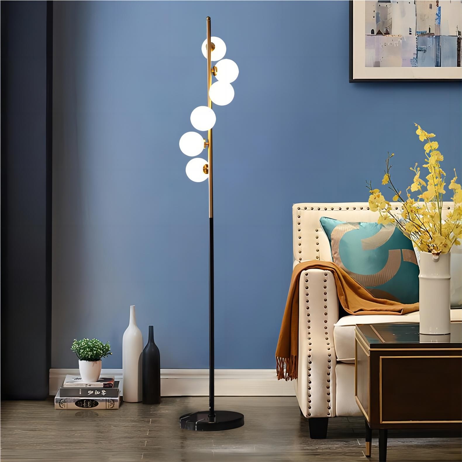 Bol lineaire opaal glazen vloerlamp HL130