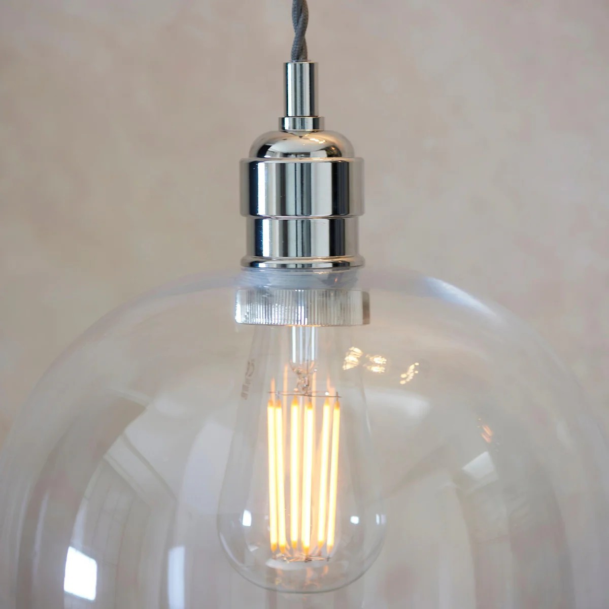 Clarione in hoogte verstelbare glazen hanglamp - Klassieke Art Deco lamp HL2231