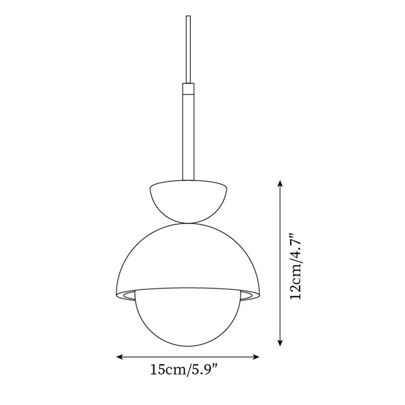 Natuurlijke stenen bolvormige hanglamp HL438