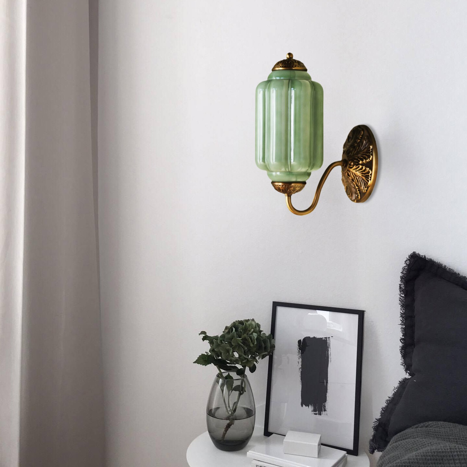 Vintage Melkglas Eloise Kandelaar Wandlamp HL844